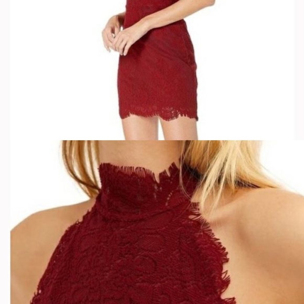 HARPER LACE HALTER MINIDRESS IN RED size large!! - Picture 15 of 16